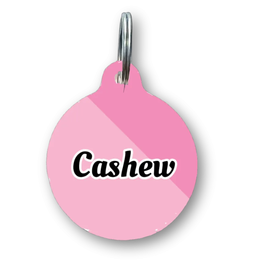 Minimal Pink Circle Pet Tag
