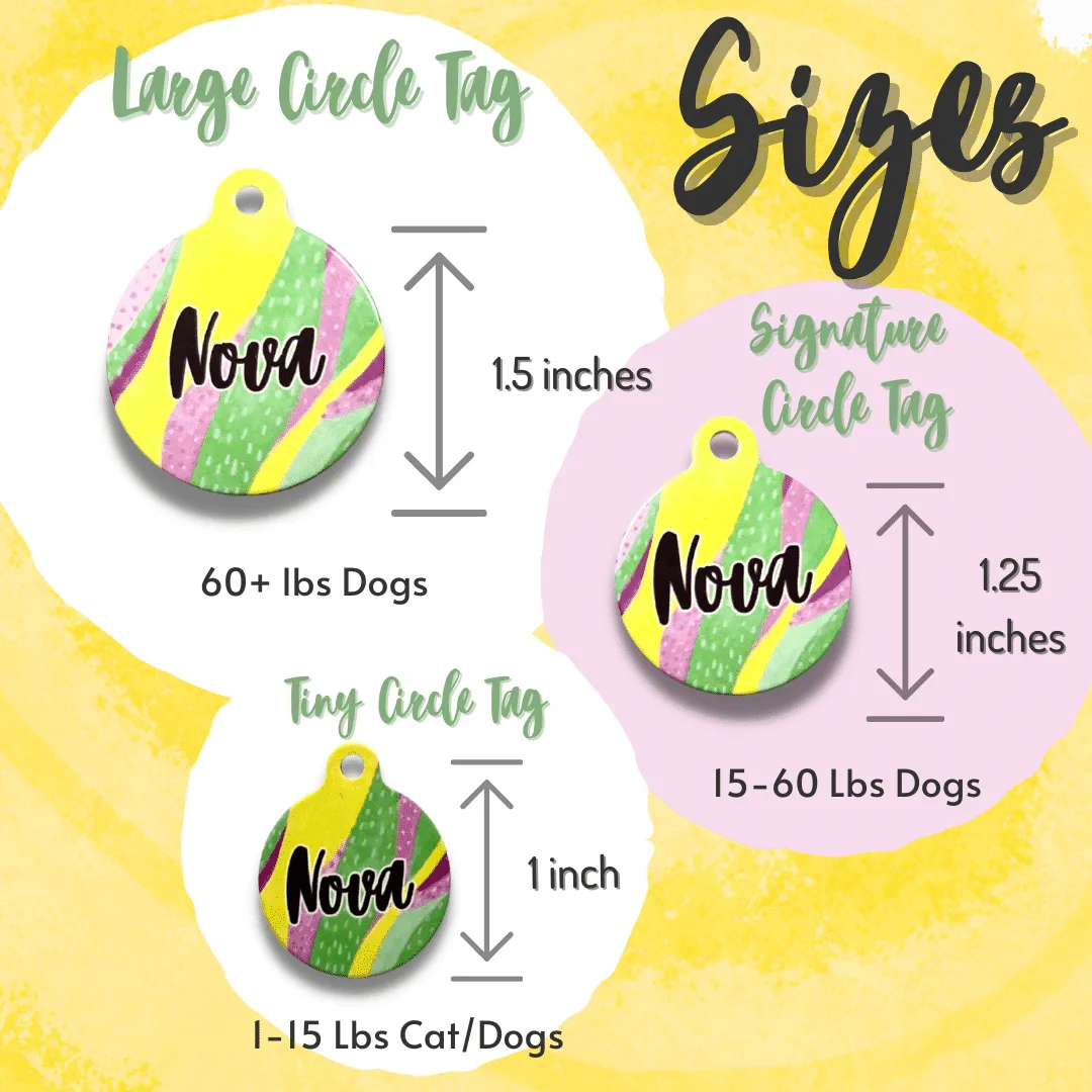 Minimal Pink Circle Pet Tag