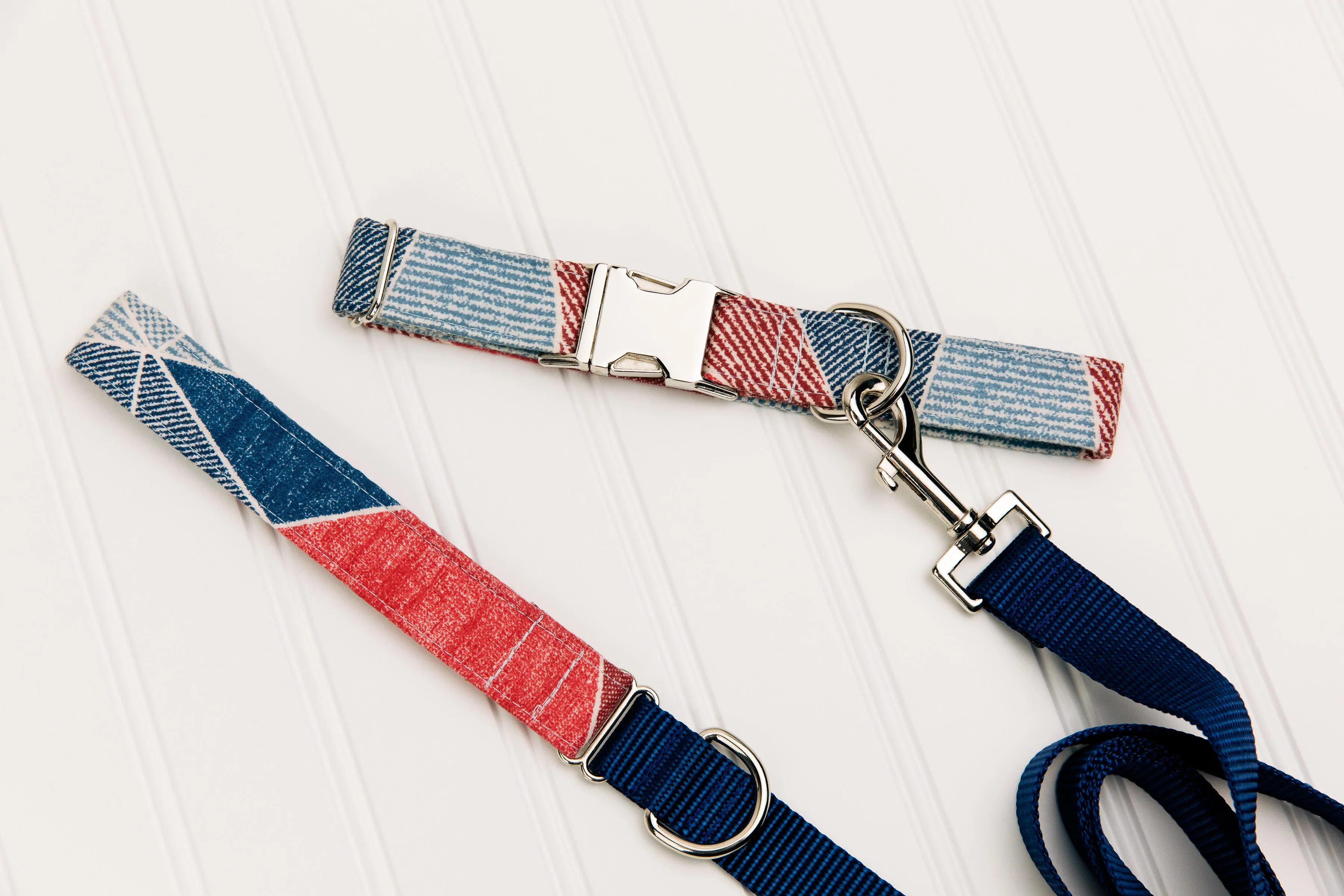 Patchwork Denim Matching Dog Leash