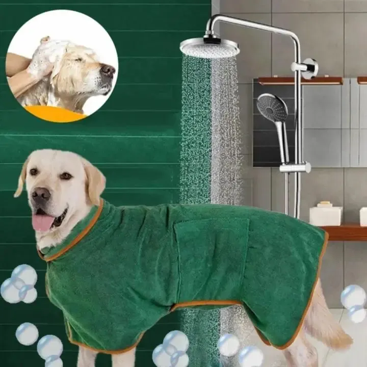 Pet Bathrobe – Fast Drying Microfiber Grooming Coat for Dogs | Absorbent, Soft, and Adjustable Towel for Small, Medium, and Large Dogs