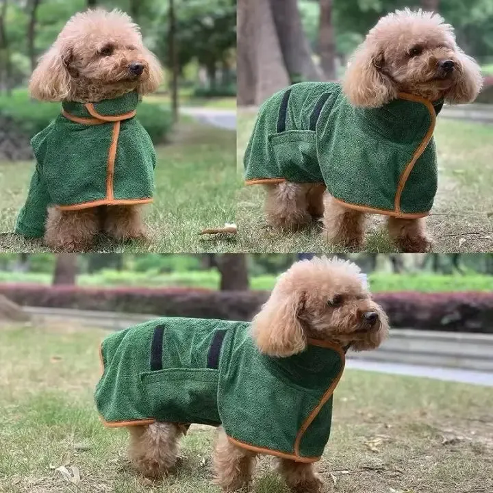 Pet Bathrobe – Fast Drying Microfiber Grooming Coat for Dogs | Absorbent, Soft, and Adjustable Towel for Small, Medium, and Large Dogs