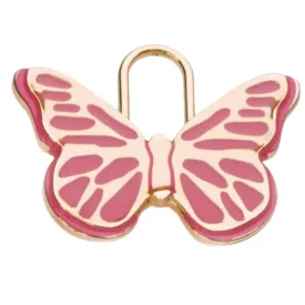 Pink Butterfly Pet ID Tag
