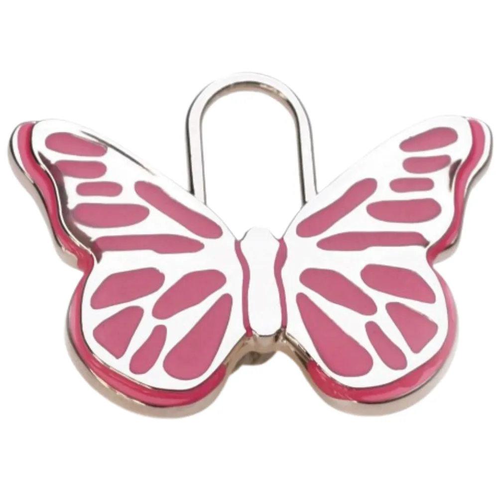 Pink Butterfly Pet ID Tag