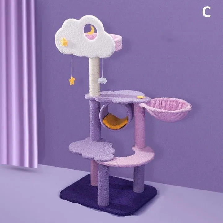 Purple Starry Moonlight Multifunctional Cat Climbing Frame - Cat Tree
