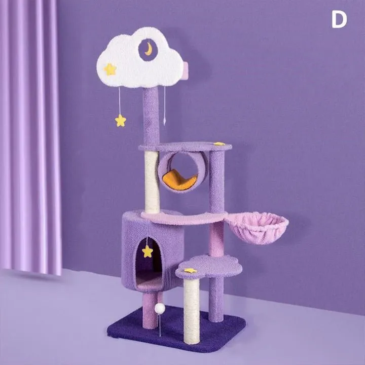 Purple Starry Moonlight Multifunctional Cat Climbing Frame - Cat Tree