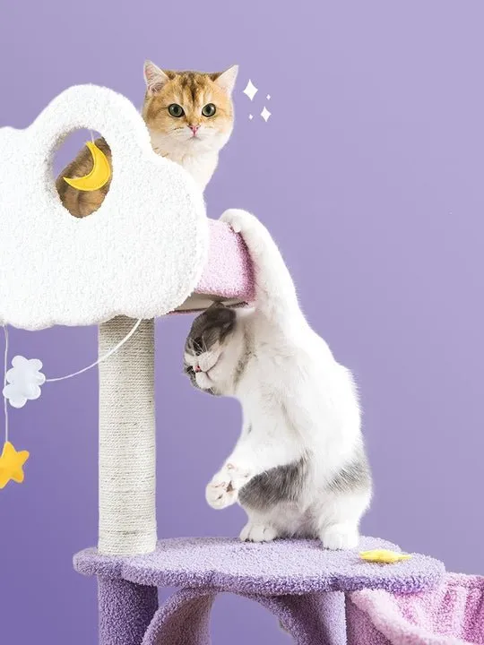 Purple Starry Moonlight Multifunctional Cat Climbing Frame - Cat Tree