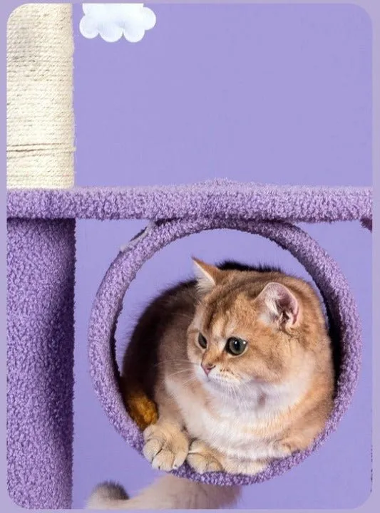 Purple Starry Moonlight Multifunctional Cat Climbing Frame - Cat Tree