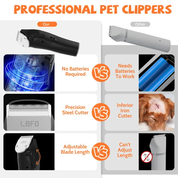 RESTOCKING   Grooming Vacuum Kit with 5 Tools, Clippers and Low Noise Dryer for Dogs and Cats