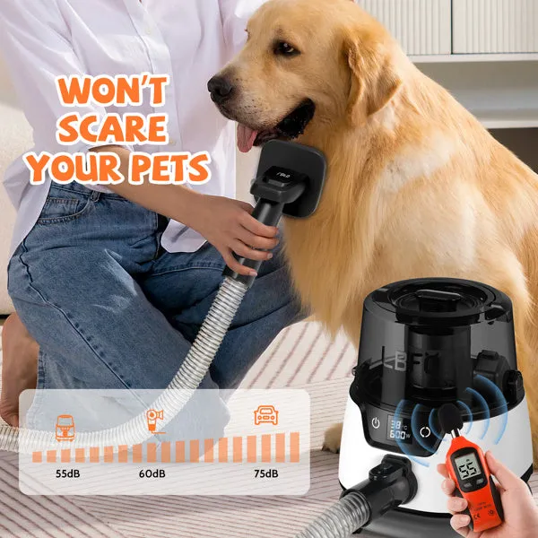 RESTOCKING   Grooming Vacuum Kit with 5 Tools, Clippers and Low Noise Dryer for Dogs and Cats