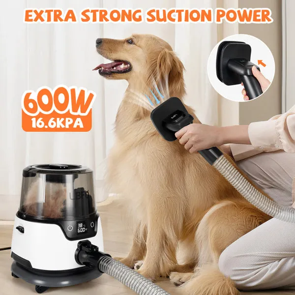 RESTOCKING   Grooming Vacuum Kit with 5 Tools, Clippers and Low Noise Dryer for Dogs and Cats