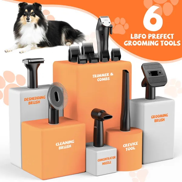 RESTOCKING   Grooming Vacuum Kit with 5 Tools, Clippers and Low Noise Dryer for Dogs and Cats