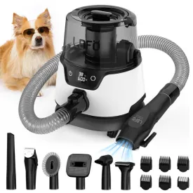RESTOCKING   Grooming Vacuum Kit with 5 Tools, Clippers and Low Noise Dryer for Dogs and Cats