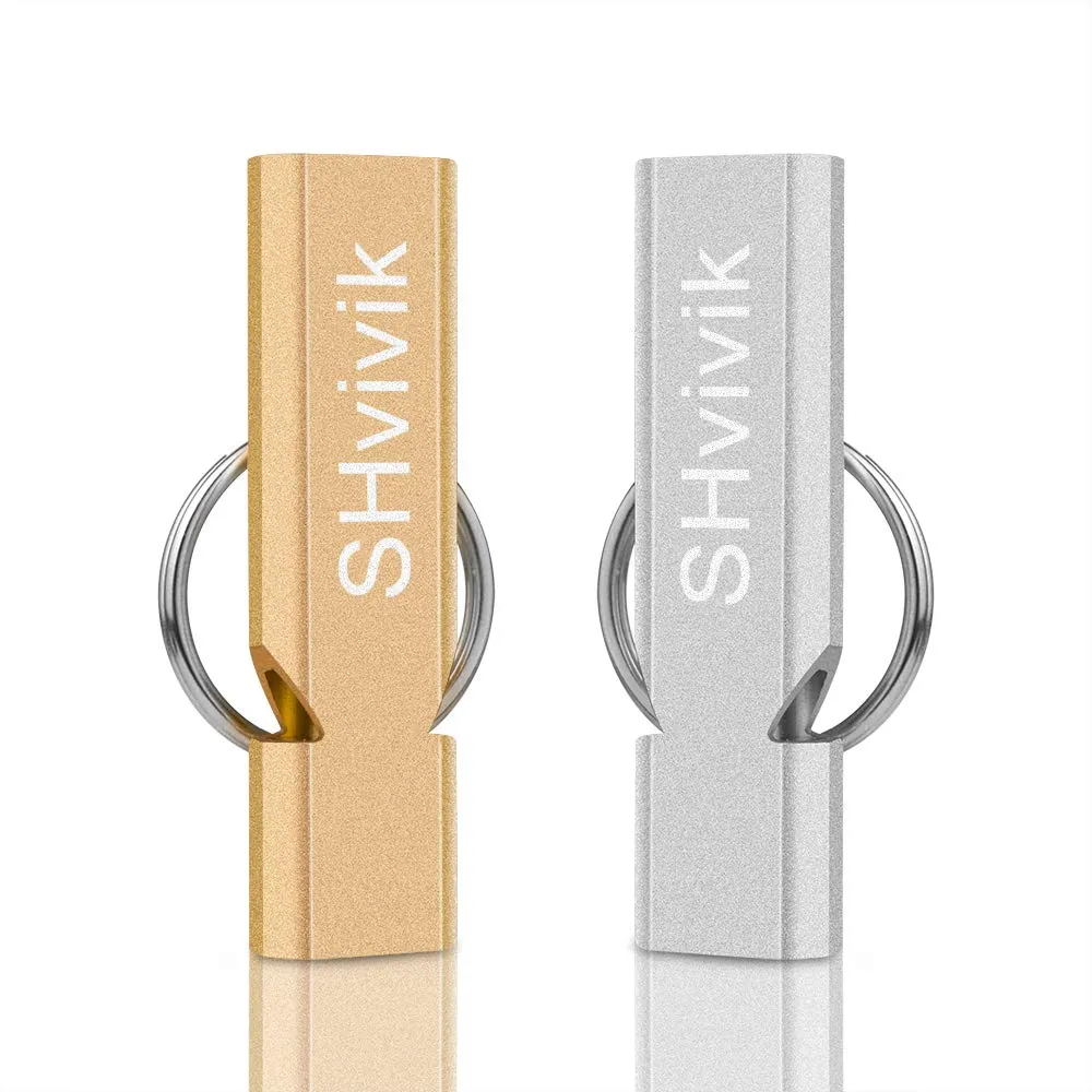 SHvivik Emergency Whistle, 2PCS Premium Safety Survival Whistles with Lanyard Keychain, High Pitch Double Tubes for Outdoor Hiking Camping Hunting Fishing Boating