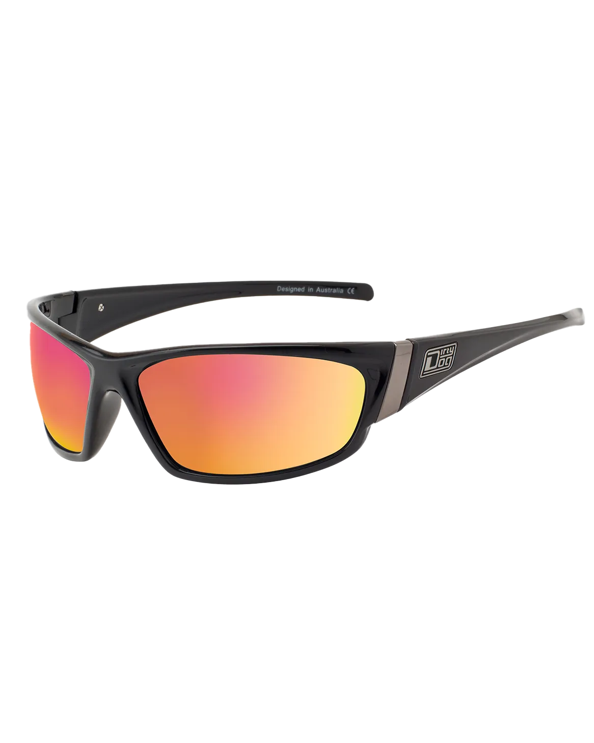 Stoat Polarised Sunglasses in Black & Grey Red Fusion