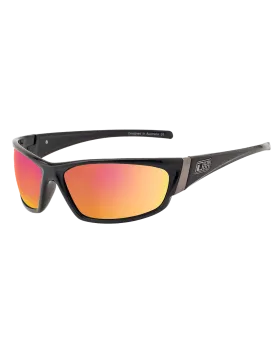 Stoat Polarised Sunglasses in Black & Grey Red Fusion