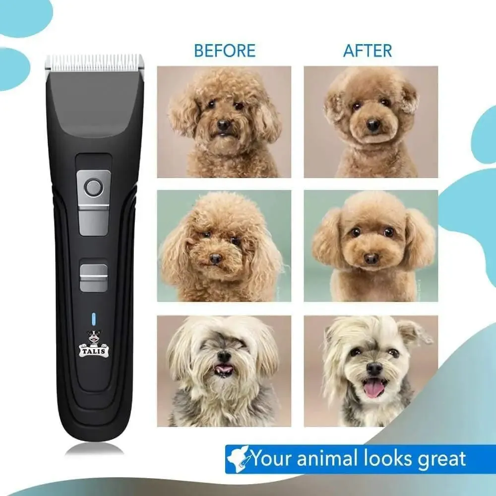 Talis Pet Fur Trimmer Battery Trimming Device Shaver Clippers Low Noise Professional Dog Cat Hair