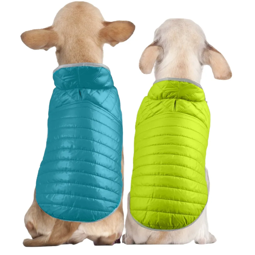 Talking Dog Club Double Trouble Reversible Jackets for Dogs (Blue/Green)