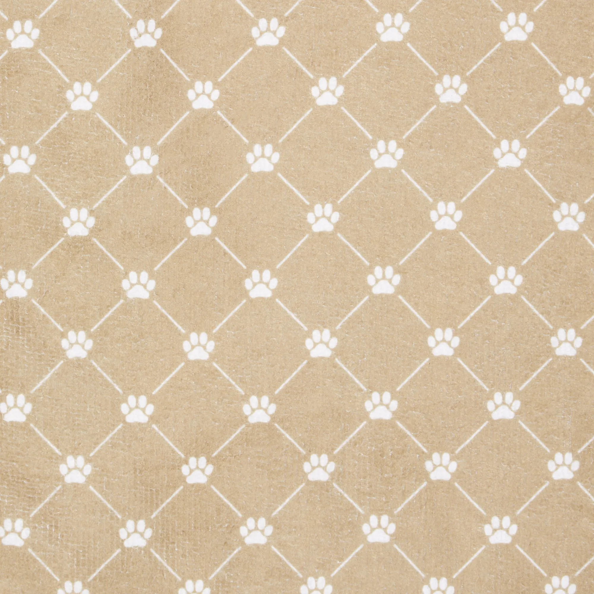 Taupe Printed Trellis Paw Print  X-Small, up to 10 Lbs