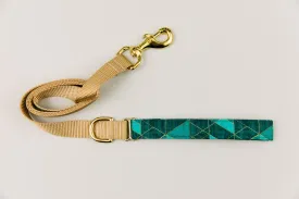 Teal Green Geometric Matching Dog Leash