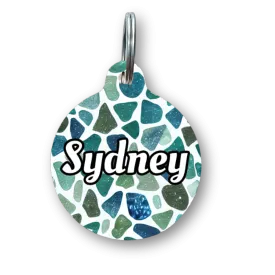 Teal Mosaic Pet Tag