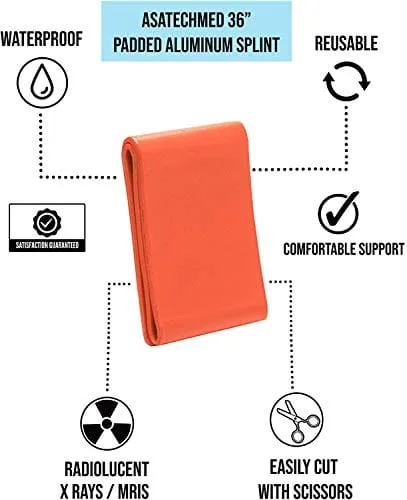 Universal Aluminum Rolled Emergency Splint and 2 Self-Adherent Cohesive Tape Rolls - Ideal Wrap for Sports, First Aid, Pets