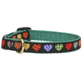 Up Country Colorful Hearts Cat Collar