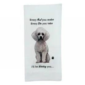 White Poodle Kitchen Towel