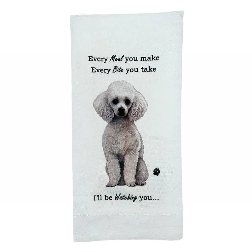 White Poodle Kitchen Towel
